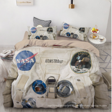 NASA astronaut digital printing brushed bedding set